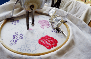 Silk stories by ketki Machine embroidery _