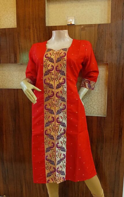 Semi Silk Paithani Kurti