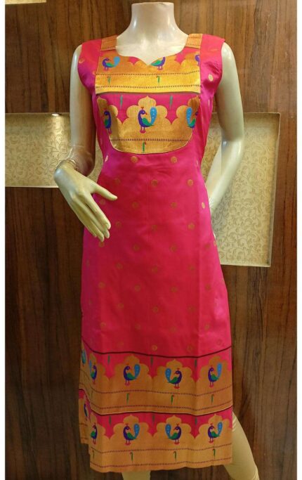 Semi Silk Paithani Kurti