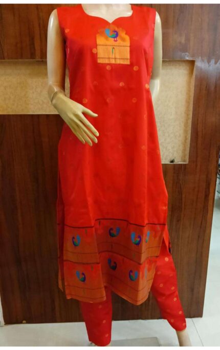 Semi Silk Paithani Kurti