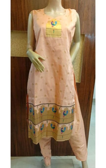 Semi Silk Paithani Kurti
