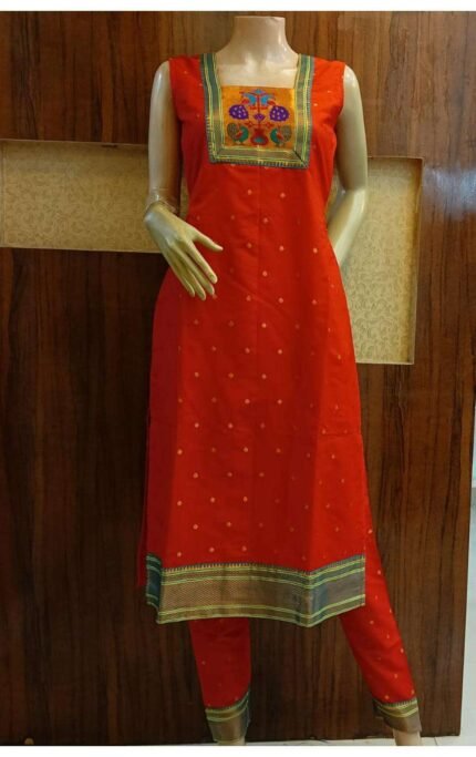 Semi Silk Paithani Kurti
