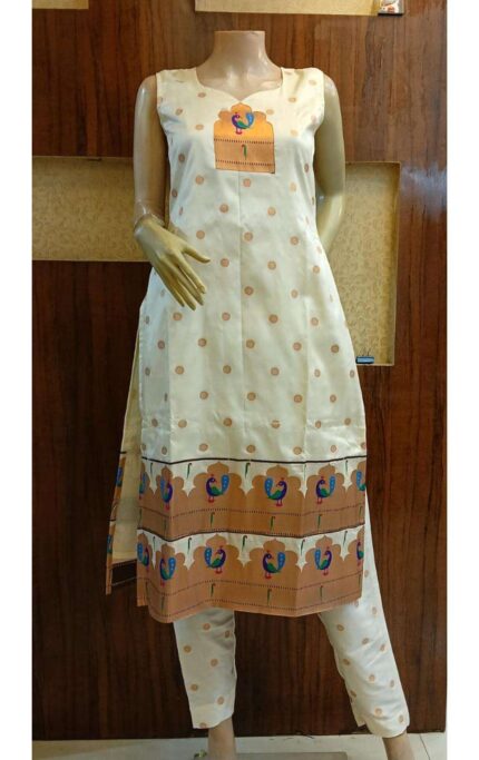 Semi Silk Paithani Kurti
