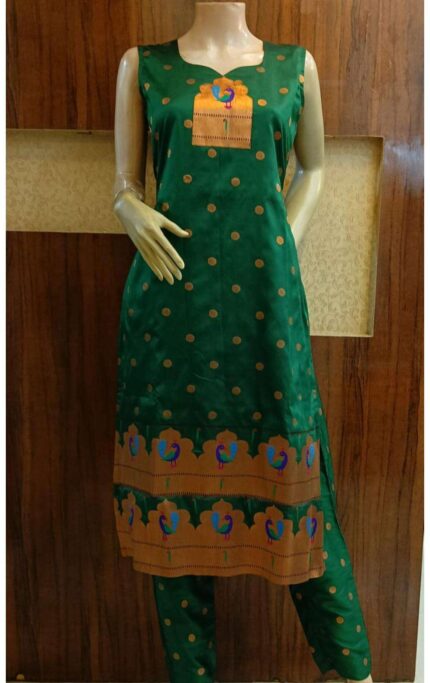 Semi Silk Paithani Kurti