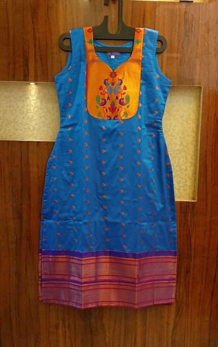 Semi Silk Paithani Kurti
