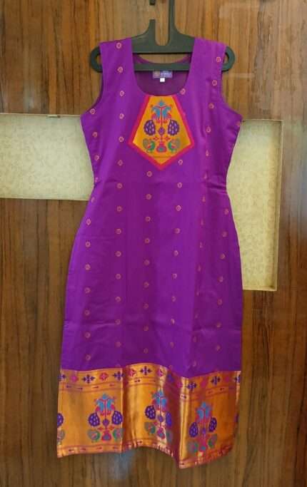 Semi Silk Paithani Kurti