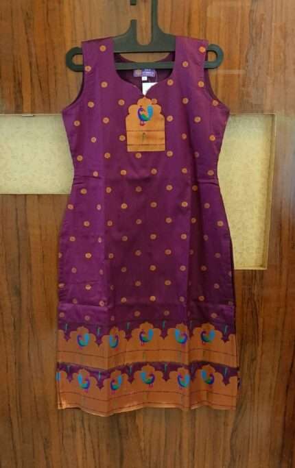 Semi Silk Paithani Kurti