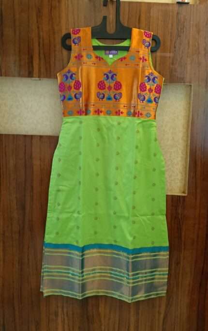 Semi Silk Paithani Kurti