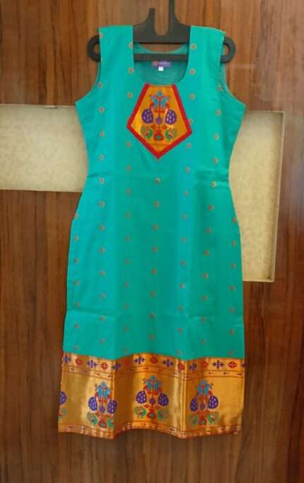 Semi Silk Paithani Kurti