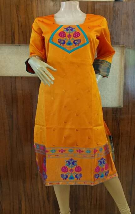 Semi Silk Paithani Kurti