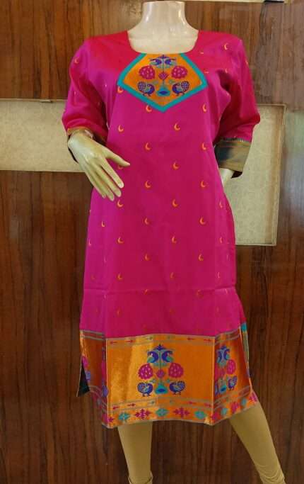 Semi Silk Paithani Kurti